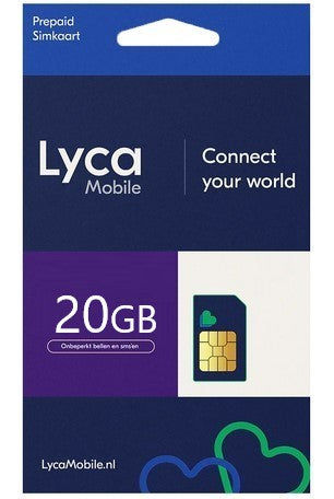Lyca Mobile Simkaart - 20GB Data & Onbeperkt Bellen/SMS'en