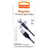 Magnetische USB-C En Micro USB Kabel Voor Samsung Android - 1 meter