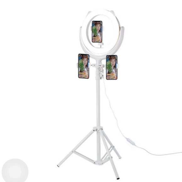 Ring Lamp LED Met Statief En Telefoonhouder - 3 Kleuren Dimbaar - Selfie Ringlight TikTok, YouTube, Make-up