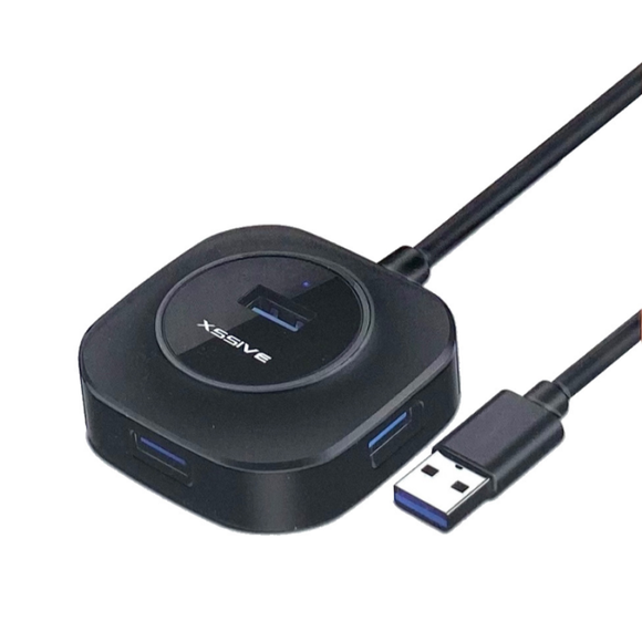 USB Hub Adapter 4 Poorten Splitter Voor Laptop / Computer - Zwart