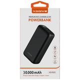 Xssive Powerbank 30000 mAh Fast Charging - 4 Poorten - Zwart